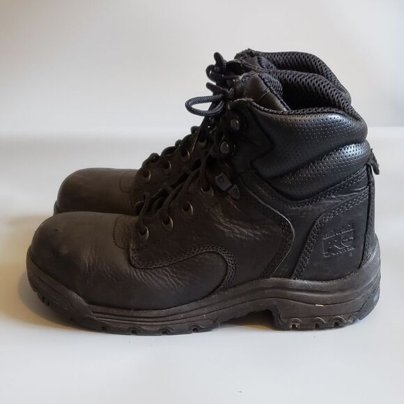 Timberland PRO Women's Black Leather Titan Alloy Toe Work Boot Size 9 M - Picture 2 of 13